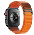 Alpine Nylon Loop Strap with Leather Accent for Smartwatch Orange Replacement Band - Universal Smartwatch Series / Orange (Black Buckle)