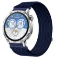 Cinturino in nylon a cappio dettaglio per smartwatch, tessuto traspirante con fibbia metallica. - 18mm / blu ceruleo