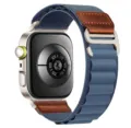 Replacement nylon alpine loop watch strap for Huawei Fit smartwatch with leather accent. - Universal Smartwatch Series / Light Blue (Silver Buckle)
