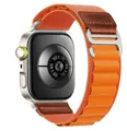 Replacement nylon alpine loop watch strap with leather patch for Huawei Fit smart watch. - Universal Smartwatch Series / Orange (Silver Buckle)