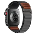 Replacement alpine nylon loop watch band with retro leather accent for smart sport watches. - Universal Smartwatch Series / Dark Gray (Black Buckle)