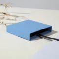 Blue jewelry storage box gift box drawer style packaging box elegant display case with black ribbon - Empty Hard Box 7x7cm / Glacier Blue