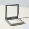 Grijs PE folie zwevende sieraden display doos voor ketting en ring opslag 1 stuks - Enkele Doos 7x7cm / Sterrenzilver
