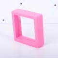 Roze PE doorzichtige folie hangende sieradendoos ring ketting opslag display vitrine. - Donkerroze - enkele doos; 7*7