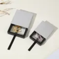 PE transparante film zwevende displaydoos antioxydatie ketting sieraden opbergdoos - Sterrenhemelzilver - Kartonnen hoes (zwevende doos niet inbegrepen); 7*7