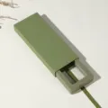 Groene PE transparante folie hangende sieradendoos voor ketting ring opslag display doos - Olijfgroene kartonnen hoes (exclusief zwevende doos); 7*7