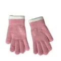 Warm winter knitted gloves for women, cute pink and white rabbit design with soft thermal lining. - Deep Pink