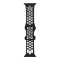 Correa de reloj deportiva de silicona de repuesto con agujeros transpirables Apple Watch negro - 38/40/41mm / Negro y Blanco