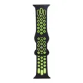 Cinturino sportivo in silicone nero e verde di ricambio per Apple Watch traspirante - Nero e Giallo