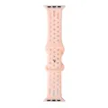 Cinturino sportivo in silicone pesca compatibile con Apple Watch con design traspirante e forato. - bianco-rosa