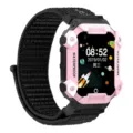 Nylon gevlochten horlogeband met beschermhoes voor kinder smartwatch, stijlvol. - Universeel Model / Astronaut Zwart