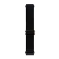 Black elastic nylon braided watch band replacement strap with metal adjuster buckle accessory - 20mm / Black