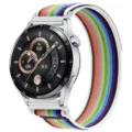 Correa de nailon colorida estilo bucle compatible con relojes inteligentes deportivos. - 20mm / Blanco Arcoiris