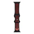 Cinturino sportivo in silicone di ricambio con fori traspiranti per smartwatch compatibili. - Nero rosso