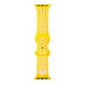Cinturino per orologio sportivo in silicone perforato giallo ricambio per accessori Apple Watch - Giallo Bianco