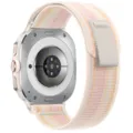 Compatibel met Samsung Galaxy Watch Ultra band, trail loop nylon horlogebandje voor 47mm. - Samsung Ultra (Zilveren connector) / Sterrenlicht met roze