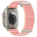 Pink alpine loop nylon watch band and smartwatch case replacement, compatible with Apple Watch. - Milkshake Pink (Titanium Buckle)