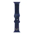 Cinturino Sportivo in Silicone Compatibile con Apple Watch Ricambio Perforato Traspirante - Blu nero