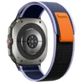 Duurzaam geweven nylon trail loop horlogebandje met kleurrijk ontwerp voor dagelijks gebruik. - Samsung Ultra (Zilveren connector) / Nieuw middernachtblauw