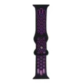 Cinturino sportivo in silicone nero viola ricambio per Apple Watch traspirante. - Nero Viola