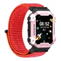 Kindersmartwatch met duurzame geweven nylon horlogeband en robuuste beschermende hoes. - Universeel Model / China Rood