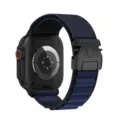 Correa de repuesto de nailon trenzado con hebilla de paracaídas para Apple Watch. - Azul marino (Hebilla negra)