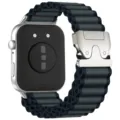 Cinturino per orologio in nylon con fibbia paracadute compatibile Huawei fit5 pro 3 - Per Huawei Fit 5 Pro/5/4 Pro/4/3 (connettori argento) / Grigio scuro (fibbia argento)