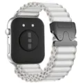 Cinturino per orologio in nylon bianco intrecciato con fibbia paracadute tattica per smartwatch. - Bianco (Bottone Nero)