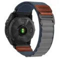 Bracelet de montre boucle alpine en nylon avec detail en cuir pour Garmin Fenix Tactix. - 20mm / Bleu