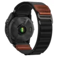 Bracelet de montre en nylon alpin compatible Garmin Fenix 8 Tactix 7 en cuir. - Noir
