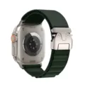 Cinturino per orologio in nylon alpino verde con fibbia paracadute in metallo compatibile. - 42/44/45/46/49mm / Verde scuro (fibbia in titanio)