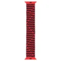 Braided solo loop strap compatible with Apple Watch, red and black nylon elastic replacement band. - [L-Large 155mm] 38/40/41mm / Ripple Red-Black