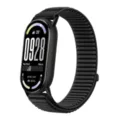 Cinturino in nylon nero compatibile con smartband, dettaglio della fettuccia strutturata. - Per Xiaomi Mi Band serie 11/10/9/8 / Nero