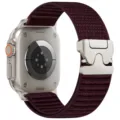 Cinturino di ricambio in nylon con fibbia paracadute compatibile con Apple Watch Ultra smartwatch. - Prugna