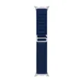 Cinturino per orologio in nylon Alpine Loop blu scuro compatibile con smartwatch. - Connettore argento per Samsung Watch 8/8 Classic / Blu scuro