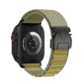 Correa de reloj de paracaidas de nailon tactico y caja para Apple Watch Ultra - Color trigo (hebilla negra)