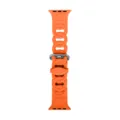 Oranger Silikon-Uhrenarmband mit stilvollem Kettenglied-Design, kompatibel mit Apple Watch. - Orange