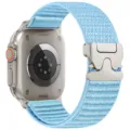 Cinturino di ricambio in nylon per Apple Watch con fibbia a paracadute in metallo azzurro. - Blu isola