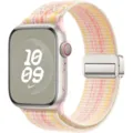 Antallaktiko louri rologiou apo nylon me magnitiki agrafa simvato me to Apple Watch. - Αστρόφως με ροζ