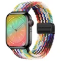 Colorful braided nylon magnetic strap replacement compatible with smart watch accessories. - 38/40/41/S10-42mm / Official Rainbow