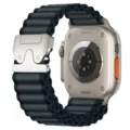 Compatible with Apple Watch Ultra nylon band and titanium case sport watch accessory - 42/44/45/46/49mm / Dark Grey (Silver Buckle)