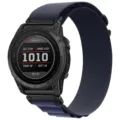 Garmin Tactix compatible alpine nylon loop watch band, durable and comfortable for sports. - 20mm / [New Color] Navy Blue