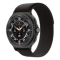 Durable nylon loop watch strap with rugged case design, breathable and comfortable for sports. - Samsung Watch 8/8 Classic (Silver Connector) / Black Bead With Black