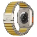 Replacement nylon alpine loop band with titanium hook for smart watch, yellow and grey. - [New Color] Wheat (Silver Buckle)