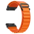 Robuuste alpine nylon loop horlogeband voor outdoor smartwatch, duurzame oranje band. - Oranje