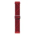 Cinturino per orologio in nylon intrecciato rosso e nero con pratica fibbia scorrevole. - 20mm / Motivo W nero e rosso