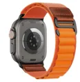 Nylon Alpine Loop Band for Apple Watch Ultra, Orange Watch Strap with Leather Patch - 42/44/45/46/49MM / Orange (Black Buckle)