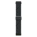 Cinturino per orologio in nylon intrecciato con fibbia metallica regolabile di ricambio - 20mm / Motivo a W nero e verde