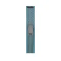 Blue nylon trail loop watch band replacement, breathable woven strap for smart watch. - Samsung Ultra (Silver Connector) / Cyan Feather