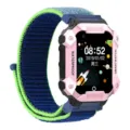 Kinderslimhorloge met beschermende hoes en comfortabele geweven nylon lusband. - Universeel Model / Limoen